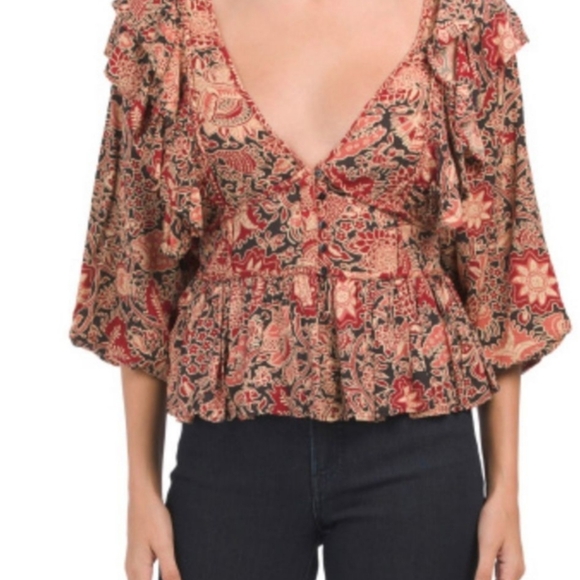 House of Harlow 1960 Jipur   floral top size XL - Picture 9 of 10
